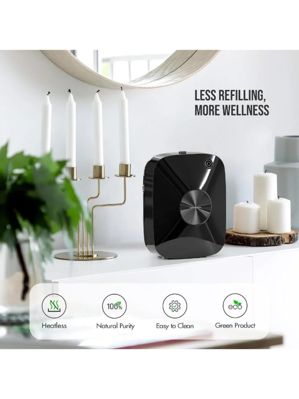 Smart Waterless Essential Oil Diffuser for Large Rooms - Aromatherapy